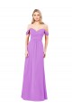 Off The Shoulder Draped Sleeves A-Line Chiffon Bridesmaid Dress Bristol