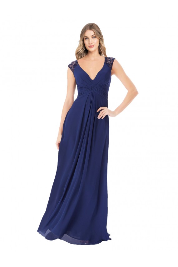 Embroidered Keyhole Back Chiffon Bridesmaid Dress Bristol