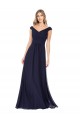 Off the Shoulder Classic Chiffon Bridesmaid Dress with Draped Bodice Bristol