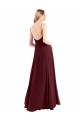 Spaghetti Straps V-Neck Long Chiffon Bridesmaid Dress with Side Slit Bristol