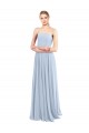Luxe Chiffon Straight Neckline Long Chiffon Bridesmaid Dress with Skinny Straps Bristol