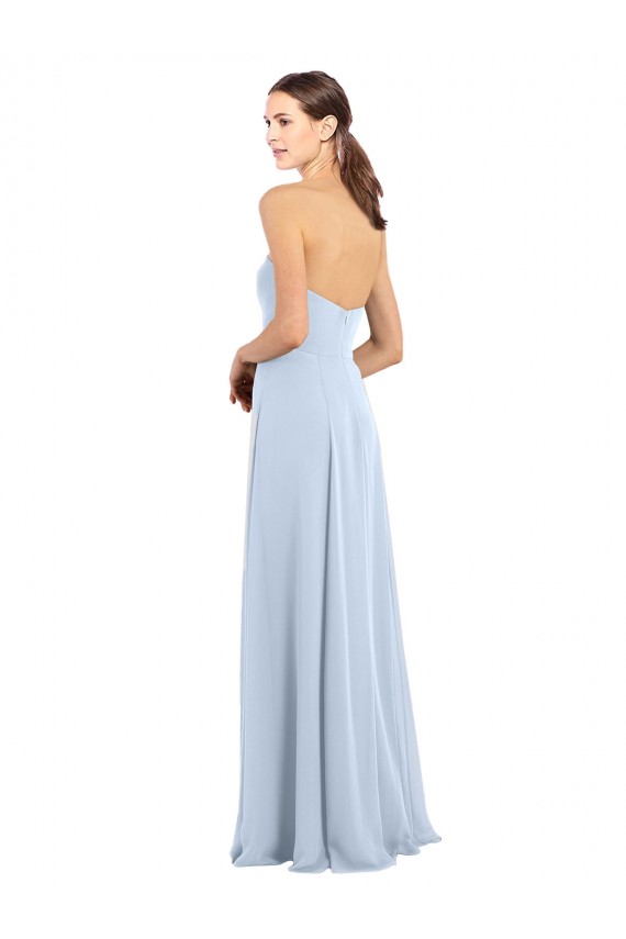 Fitted Strapless Full Length Chiffon Bridesmaid Dress with Front Slit Bristol