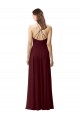 Slim Long High Halter Neck Chiffon Bridesmaid Dress with High Side Slit Bristol