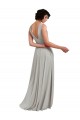Daring Plunging V-Neck Long Chiffon Bridesmaid Dress with Pleated Bodice Bristol