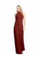 Slim High Neck Halter Fitted Open Back Chiffon Bridesmaid Dress / Prom Dress Bristol