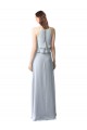 High Narrow Neck Long Chiffon Bridesmaid Dress with Tiered Ruffles Bristol