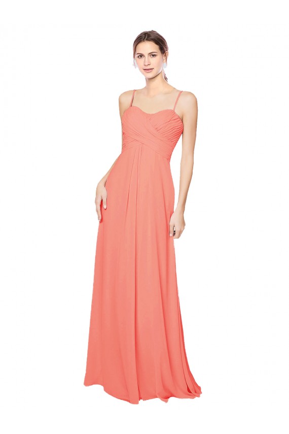 Empire Waist Spaghetti Straps Sweetheart Chiffon Bridesmaid Dress Bristol