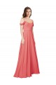 Draped Off the Shoulder Straps Chiffon Bridesmaid Dress Bristol