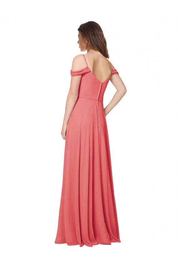 Draped Off the Shoulder Straps Chiffon Bridesmaid Dress Bristol