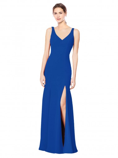Low Back Sleeveless Chiffon Bridesmaid Dress with Side Slit Bristol