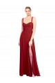 Sweetheart Neckline Long Chiffon Bridesmaid Dress with Side Slit and Wide Straps Bristol