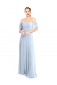 Off the Shoulder Flutter Sleeves Long Chiffon Bridesmaid Dress Bristol