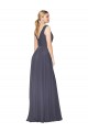 Floor Length High Neck V-Back Chiffon Bridesmaid Dress / Formal Prom Dress Bristol