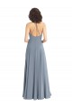Slim A-Line Cowl Neck Long Chiffon Bridesmaid Dress with Side High Slit Bristol