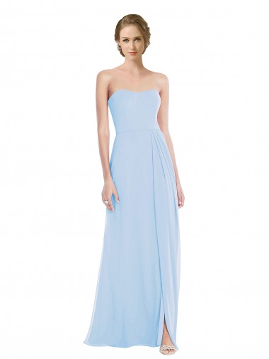 Strapless Sweetheart Maxi Bridesmaid Dress with Pleated Front Slit Bristol