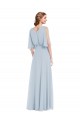 V-Neck Split Sleeves Blouson Bodice Maxi Bridesmaid Dress Bristol