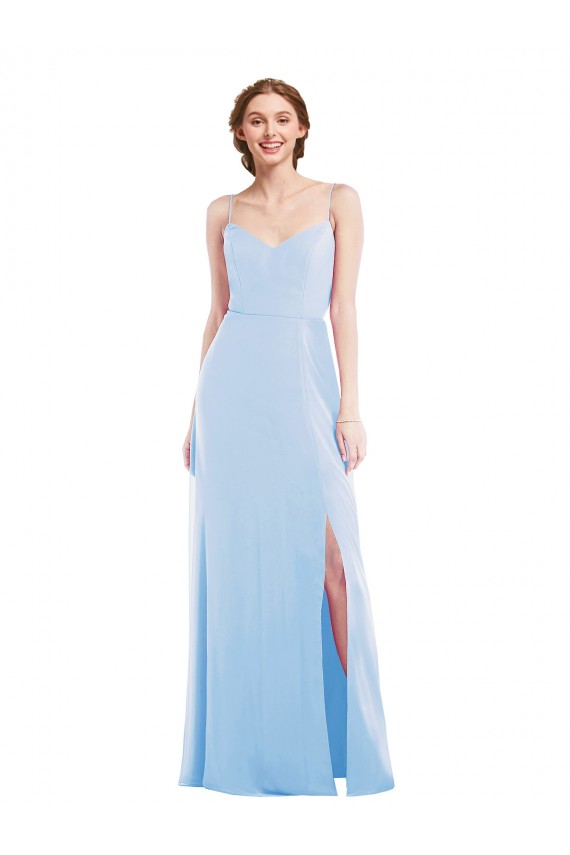 Tie Back Cutout Maxi Formal Bridesmaid Dress with Front Slit Bristol