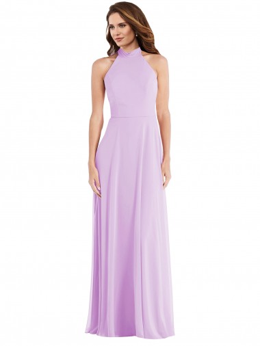 High Neck Halter Backless Maxi Bridesmaid Dress Bristol