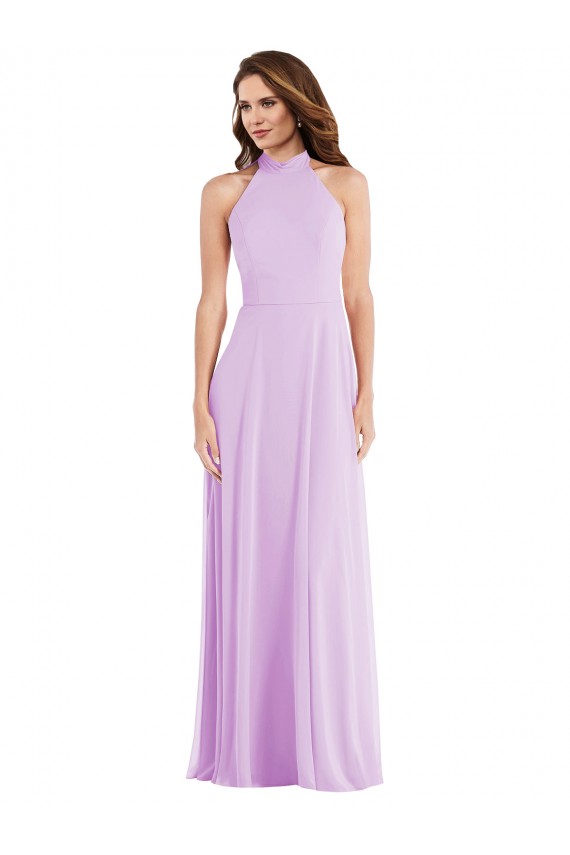 High Neck Halter Backless Maxi Bridesmaid Dress Bristol