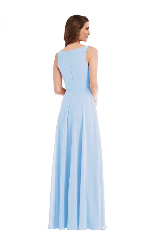 Deep V-Neck Chiffon Maxi Bridesmaid Dress Bristol