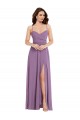Wrap Bodice Maxi Bridesmaid Dress with Front Slit Bristol