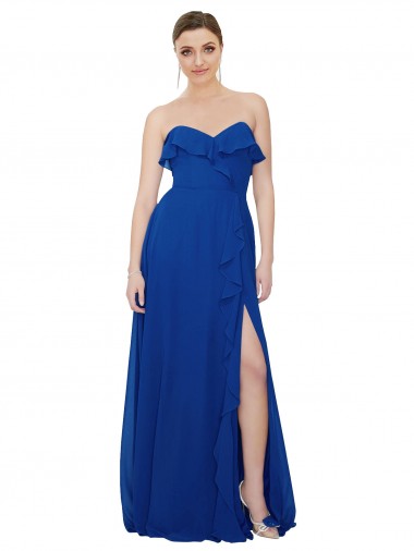 Ruffled Chiffon Strapless Bridesmaid Dress Bristol