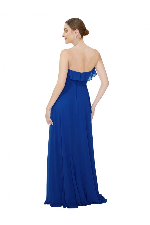 Ruffled Chiffon Strapless Bridesmaid Dress Bristol