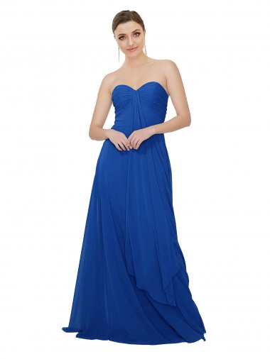 Strapless Sweetheart Draped Chiffon Bridesmaid Dress Bristol