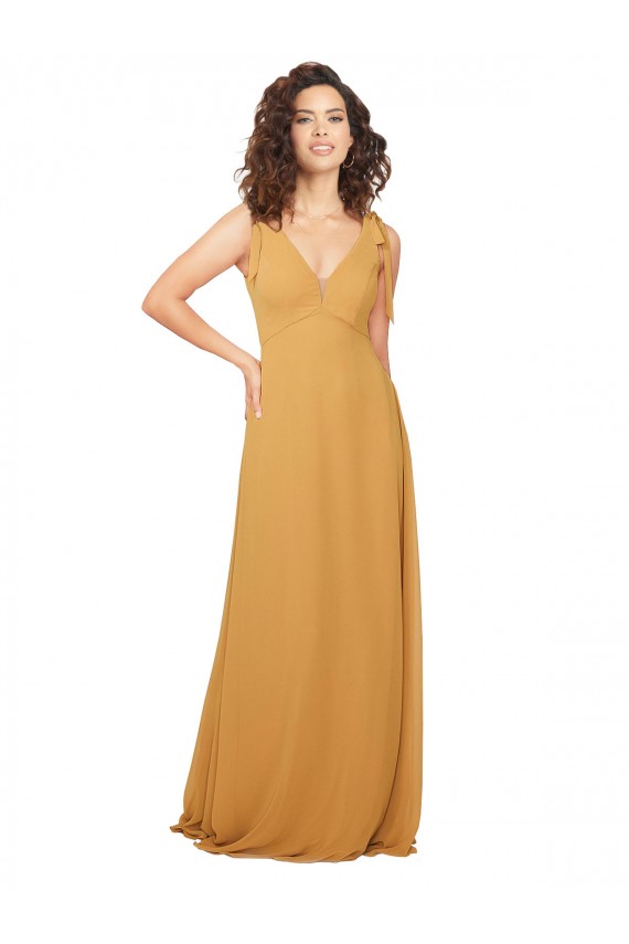 Boho Chiffon Bridesmaid Dress with Tied Straps Bristol
