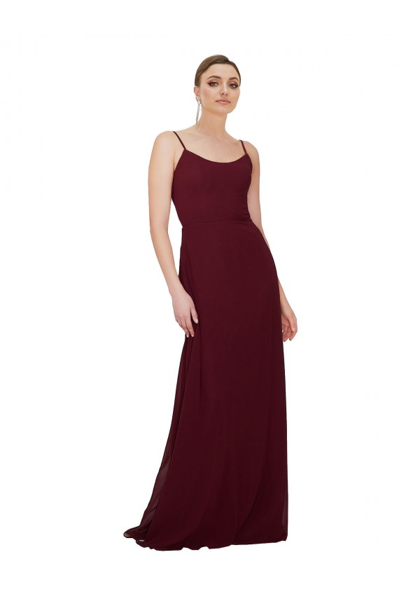 Scoop Neck Tied Keyhole Back Chiffon Bridesmaid Dress Bristol