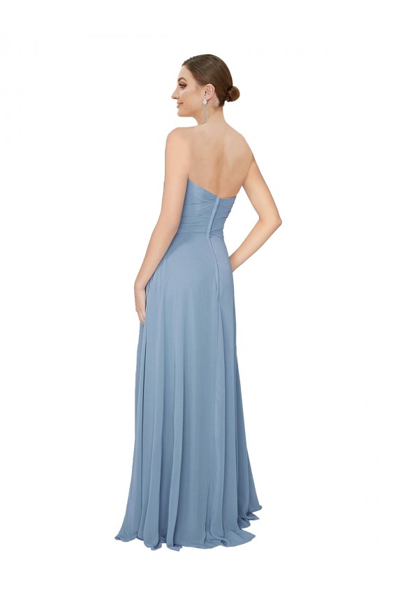 Draped Sweetheart Chiffon Bridesmaid Dress with Front Slit Bristol