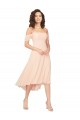 Cold Shoulder Midi Length Short Chiffon Bridesmaid Dress Bristol