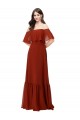 Off the Shoulder Ruffle Chiffon Bridesmaid Dress Bristol