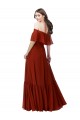 Off the Shoulder Ruffle Chiffon Bridesmaid Dress Bristol