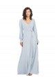 Long Sleeve Chiffon Bridesmaid Dress with Bow Detail Bristol