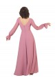 Long Sleeve Chiffon Bridesmaid Dress with Bow Detail Bristol