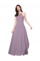 Floor Length Long Chiffon Bridesmaid Dress with Double Bow Feature Bristol
