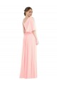 One Shoulder Bell Sleeves Chiffon Maxi Bridesmaid Dress Bristol