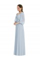 Off the Shoulder Puff Sleeve Maxi Formal Bridesmaid Dress with Front Slit Bristol