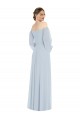 Off the Shoulder Puff Sleeve Maxi Formal Bridesmaid Dress with Front Slit Bristol