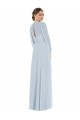Strapless Chiffon Maxi Formal Bridesmaid Dress with Puff Sleeve Blouson Overlay Bristol