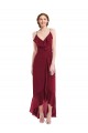 Ruffle Trimmed V-Neck High Low Wrap Chiffon Bridesmaid Dress Bristol