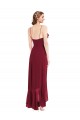 Ruffle Trimmed V-Neck High Low Wrap Chiffon Bridesmaid Dress Bristol