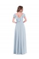 Ruffle Trimmed V Back Chiffon Maxi Bridesmaid Dress Bristol