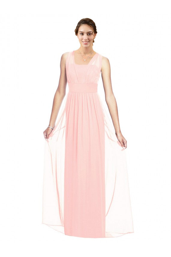 V-Neck Full Length Chiffon Bridesmaid Dress Bristol
