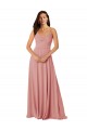 Twist-Knot V-Neck Long Chiffon Bridesmaid Dress Bristol