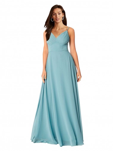 Draped Empire V-Neck Chiffon Bridesmaid Dress Bristol