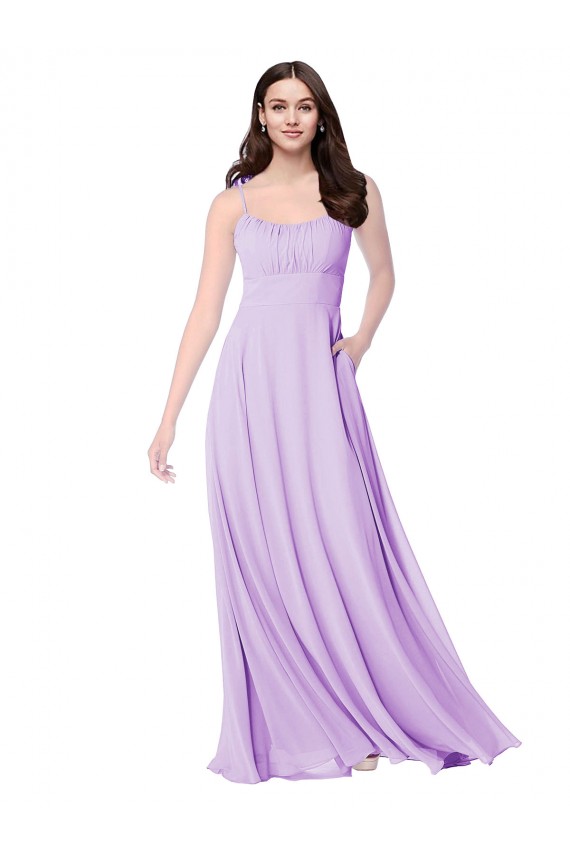 Chiffon A-Line Chiffon Bridesmaids Dress with Ruched Bodice Bristol