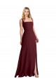 Square Neckline Soft A-Line Chiffon Bridesmaid Dress with Side Slit Bristol