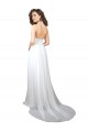 Simple Halter Plunge V-Neckline Chiffon Beach Wedding Dress with High Leg Split Bristol